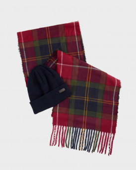 BARBOUR MEN'S GIFT SET SCARF-BEANIE - MGS0079 - ΜΠΛΕ ΜΠΟΡΝΤΩ