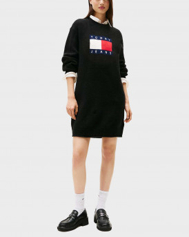 TOMMY JEANS ΓΥΝΑΙΚΕΙΟ ΜΙΝΙ ΠΛΕΚΤΟ ΦΟΡΕΜΑ - DW0DW21462 - ΜΑΥΡΟ