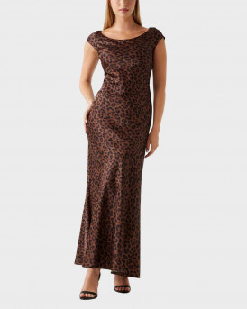 GUESS SS SILVA ΓΥΝΑΙΚΕΙΟ ΜΑΞΙ ΣΑΤΕΝ ΦΟΡΕΜΑ ANIMAL PRINT - W5BK52WEFC2  - ΛΕΟΠΑΡ