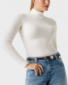 GUESS JULIA ΓΥΝΑΙΚΕΙΑ ΠΕΛΤΗ ΜΠΛΟΥΖΑ ΖΙΒΑΓΚΟ - W4BP14KCGM2 - ΕΚΡΟΥ