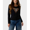 GUESS LS CN LEO TRIANGLE ΓΥΝΑΙΚΕΙΑ ΜΑΚΡΥΜΑΝΙΚΗ ΜΠΛΟΥΖΑ - W5BI75J1314  - ΕΚΡΟΥ