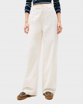 TOMMY JEANS CLAIRE ΓΥΝΑΙΚΕΙΟ ΨΗΛΟΜΕΣΟ ΠΑΝΤΕΛΟΝΙ ΚΟΤΛΕ WIDE LEG - DW0DW21700 - ΕΚΡΟΥ