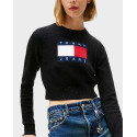 TOMMY JEANS ΓΥΝΑΙΚΕΙΟ ΠΟΥΛΟΒΕΡ CROPPED - DW0DW21690 - ΜΑΥΡΟ