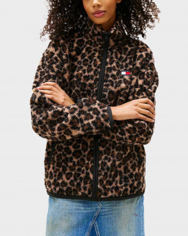 TOMMY JEANS ΓΥΝΑΙΚΕΙΟ TEDDY OVERSIZED ΤΖΑΚΕΤ - DW0DW21596 - ΛΕΟΠΑΡ