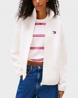 TOMMY JEANS ΓΥΝΑΙΚΕΙΟ TEDDY OVERSIZED ΤΖΑΚΕΤ - DW0DW21596 - ΕΚΡΟΥ