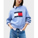 TOMMY JEANS ΓΥΝΑΙΚΕΙΟ ΠΟΥΛΟΒΕΡ ΜΕ ΣΗΜΑΙΑ TOMMY - DW0DW21782 - ΜΠΛΕ