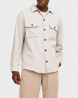 JACK & JONES MEN'S PLAID OVERSHIRT - 12257199 - BEIGE