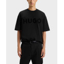 HUGO DINKEE ΑΝΔΡΙΚΗ ΚΟΝΤΟΜΑΝΙΚΗ ΜΠΛΟΥΖΑ OVERSIZED - 50525765  - ΜΑΥΡΟ