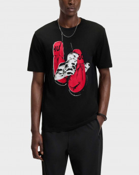 HUGO DIBOXER ΑΝΔΡΙΚΗ ΚΟΝΤΟΜΑΝΙΚΗ ΜΠΛΟΥΖΑ - 50542560  - ΜΑΥΡΟ