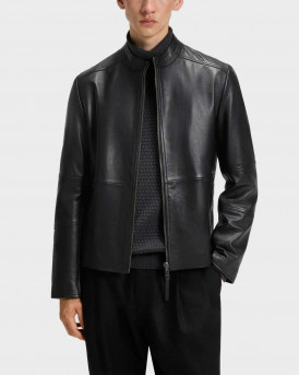 HUGO LOKIS ΑΝΔΡΙΚΟ ΔΕΡΜΑΤΙΝΟ ΤΖΑΚΕΤ - 50540984  - ΜΑΥΡΟ