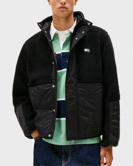 TOMMY HILFIGER TEDDY ΑΝΔΡΙΚΟ ΚΑΠΙΤΟΝΕ ΜΠΟΥΦΑΝ - DM0DM22066 - ΜΑΥΡΟ