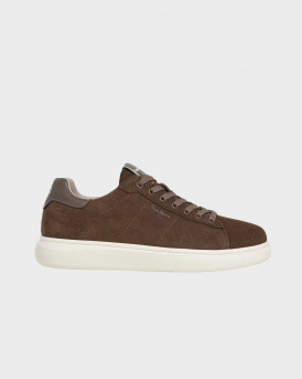 PEPE JEANS EATON ΑΝΔΡΙΚΑ ΔΕΡΜΑΤΙΝΑ SUEDE SNEAKERS - PMS000011  - ΚΑΦΕ