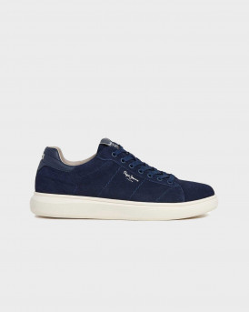 PEPE JEANS EATON ΑΝΔΡΙΚΑ ΔΕΡΜΑΤΙΝΑ SUEDE SNEAKERS - PMS000011  - ΜΠΛΕ