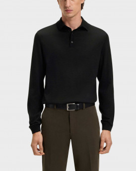 BOSS BONO ΑΝΔΡΙΚΗ ΜΑΛΛΙΝΗ ΜΑΚΡΥΜΑΝΙΚΗ ΠΟΛΟ ΜΠΛΟΥΖΑ - 50476357 - ΜΑΥΡΟ