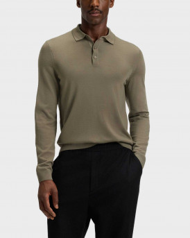 BOSS BONO ΑΝΔΡΙΚΗ ΜΑΛΛΙΝΗ ΜΑΚΡΥΜΑΝΙΚΗ ΠΟΛΟ ΜΠΛΟΥΖΑ - 50476357 - ΜΠΕΖ