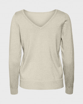 VERO MODA ΓΥΝΑΙΚΕΙΟ ΠΟΥΛΟΒΕΡ V ΛΑΙΜΟΚΟΨΗ ΚΑΝΟΝΙΚΗ ΓΡΑΜΜΗ - 10317960 - ΕΚΡΟΥ