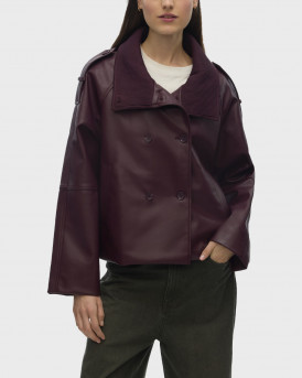 VERO MODA NIKOLINA ΓΥΝΑΙΚΕΙΑ ΚΟΝΤΗ ΔΕΡΜΑΤΙΝΗ ΚΑΜΠΑΡΝΤΙΝΑ - 10335737  - ΜΠΟΡΝΤΩ