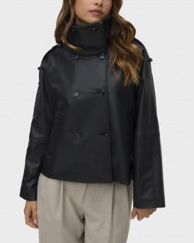 VERO MODA NIKOLINA ΓΥΝΑΙΚΕΙΑ ΚΟΝΤΗ ΔΕΡΜΑΤΙΝΗ ΚΑΜΠΑΡΝΤΙΝΑ - 10335737  - ΜΑΥΡΟ