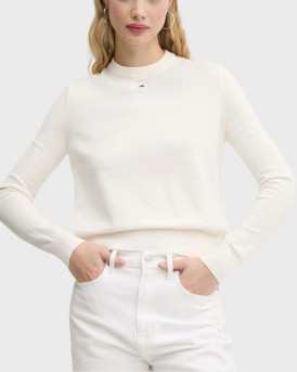 TOMMY HILFIGER ΓΥΝΑΙΚΕΙΑ ΠΛΕΚΤΗ ΜΠΛΟΥΖΑ - DW0DW20159 - ΕΚΡΟΥ