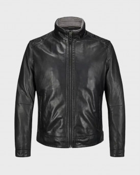 MILESTONE MS BARNEY ΑΝΔΡΙΚΟ ΔΕΡΜΑΤΙΝΟ ΤΖΑΚΕΤ - 531063 21295 - ΜΑΥΡΟ