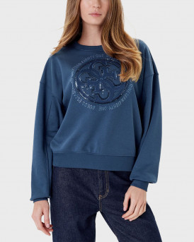 GUESS CN LOGO ΓΥΝΑΙΚΕΙΟ ΦΟΥΤΕΡ - W5YQ07KB681  - ΜΠΛΕ