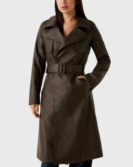 GUESS CARMEN ΓΥΝΑΙΚΕΙΑ ΚΑΜΠΑΡΝΤΙΝΑ ΑΠΟ ΔΕΡΜΑΤΙΝΗ - W5ΥL32WΗGT0  - ΚΑΦΕ