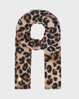 GUESS DOMITILL ΓΥΝΑΙΚΕΙΟ ΚΑΣΚΟΛ ANIMAL PRINT - AW5409POL03  - ΚΑΦΕ