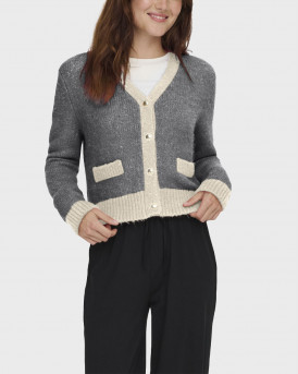 ONLY MAGGIE ΓΥΝΑΙΚΕΙΑ ΠΛΕΚΤΗ ΖΑΚΕΤΑ - 15350851 - ΓΚΡΙ