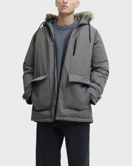 JACK & JONES CHARLIE ΑΝΔΡΙΚΟ ΜΠΟΥΦΑΝ PARKA - 12279464 - ΓΚΡΙ