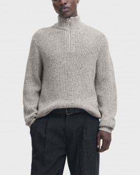 JACK & JONES JORBLEECKER ΑΝΔΡΙΚΟ ΠΟΥΛΟΒΕΡ HALF-ZIP - 12290085 - ΓΚΡΙ