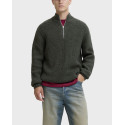 JACK & JONES JORBLEECKER ΑΝΔΡΙΚΟ ΠΟΥΛΟΒΕΡ HALF-ZIP - 12290085 - ΜΑΥΡΟ