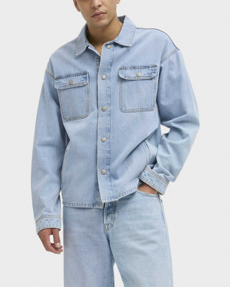 JACK & JONES MEN'S DENIM OVERSHIRT - 12249029