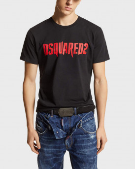 DSQUARED2 COOL FIT TEE ΑΝΔΡΙΚΗ ΚΟΝΤΟΜΑΝΙΚΗ ΜΠΛΟΥΖΑ - S71GD1455D20020 - ΜΑΥΡΟ
