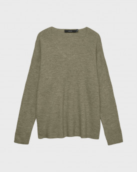 VERO MODA ΓΥΝΑΙΚΕΙΑ ΠΛΕΚΤΗ ΜΠΛΟΥΖΑ ΜΕ V ΛΑΙΜΟΚΟΨΗ - 10337365 - ΧΑΚΙ