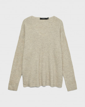 VERO MODA ΓΥΝΑΙΚΕΙΑ ΠΛΕΚΤΗ ΜΠΛΟΥΖΑ ΜΕ V ΛΑΙΜΟΚΟΨΗ - 10337365 - ΜΠΕΖ