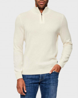 BOSS Η-HEMARLO ΑΝΔΡΙΚΟ ΠΟΥΛΟΒΕΡ HALF-ZIP - 50549984  - ΕΚΡΟΥ