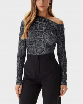 GUESS ΓΥΝΑΙΚΕΙΟ ΤΟΠ ΜΕ ΕΝΑΝ ΩΜΟ - W5BP08K1492 - ΑΝΘΡΑΚΙ