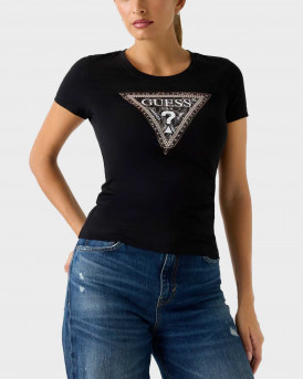 GUESS ΓΥΝΑΙΚΕΙΑ ΚΟΝΤΟΜΑΝΙΚΗ ΜΠΛΟΥΖΑ - W5BI15J1314  - ΜΑΥΡΟ