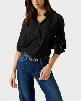 GUESS LS FLORE ΓΥΝΑΙΚΕΙΟ ΠΟΥΚΑΜΙΣΟ - W5BH80W2982  - ΜΑΥΡΟ