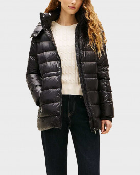 TOMMY HILFIGER ΓΥΝΑΙΚΕΙΟ ΑΔΙΑΒΡΟΧΟ ΜΠΟΥΦΑΝ PUFFER - WW0WW47355 - ΜΑΥΡΟ