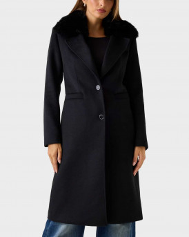 GUESS KAROLE ΓΥΝΑΙΚΕΙΟ ΜΑΚΡΥ ΠΑΛΤΟ - W5BL19W2642  - ΜΑΥΡΟ