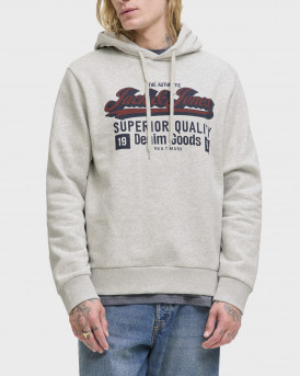 JACK & JONES ΑΝΔΡΙΚΟ ΦΟΥΤΕΡ ΜΕ ΚΟΥΚΟΥΛΑ - 12279649 - ΓΚΡΙ