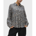 VERO MODA SONYA ΓΥΝΑΙΚΕΙΟ ΠΟΥΚΑΜΙΣΟ ZEBRA PRINT - 10337393 - ΜΑΥΡΟ