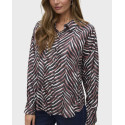 VERO MODA SONYA ΓΥΝΑΙΚΕΙΟ ΠΟΥΚΑΜΙΣΟ ZEBRA PRINT - 10337393 - ΜΑΥΡΟ