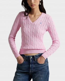 POLO RALPG LAUREN ΓΥΝΑΙΚΕΙΟ ΠΟΥΛΟΒΕΡ ΜΕ V ΛΑΙΜΟΚΟΨΗ - 211971870006 - ΡΟΖ