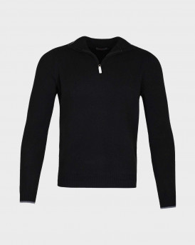 ROOK ΕSTATE.Z ΑΝΔΡΙΚΟ ΠΟΥΛΟΒΕΡ HALF-ZIP - 106.24  - ΜΑΥΡΟ