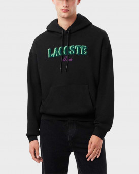 LACOSTE ΑΝΔΡΙΚΟ ΦΟΥΤΕΡ ΜΕ ΚΟΥΚΟΥΛΑ ΧΑΛΑΡΗ ΓΡΑΜΜΗ - SH5464 - ΜΑΥΡΟ