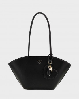 GUESS BOLENA SAFFIANO ΓΥΝΑΙΚΕΙΑ ΤΣΑΝΤΑ ΩΜΟΥ - HWZG920709  - ΜΑΥΡΟ