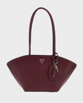 GUESS BOLENA SAFFIANO ΓΥΝΑΙΚΕΙΑ ΤΣΑΝΤΑ ΩΜΟΥ - HWZG920709  - ΜΠΟΡΝΤΩ