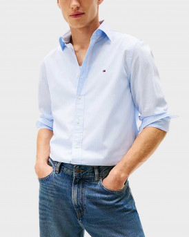 TOMMY HILGIFER TH FLEX ΑΝΔΡΙΚΟ ΠΟΥΚΑΜΙΣΟ ΠΟΠΛΙΝΑ - MW0MW41399 - ΣΙΕΛ